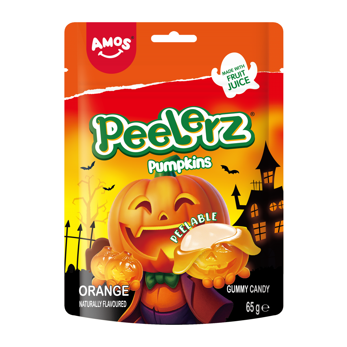 Желирани Бонбони Amos Peelerz Pumpkins Портокал 65 гр