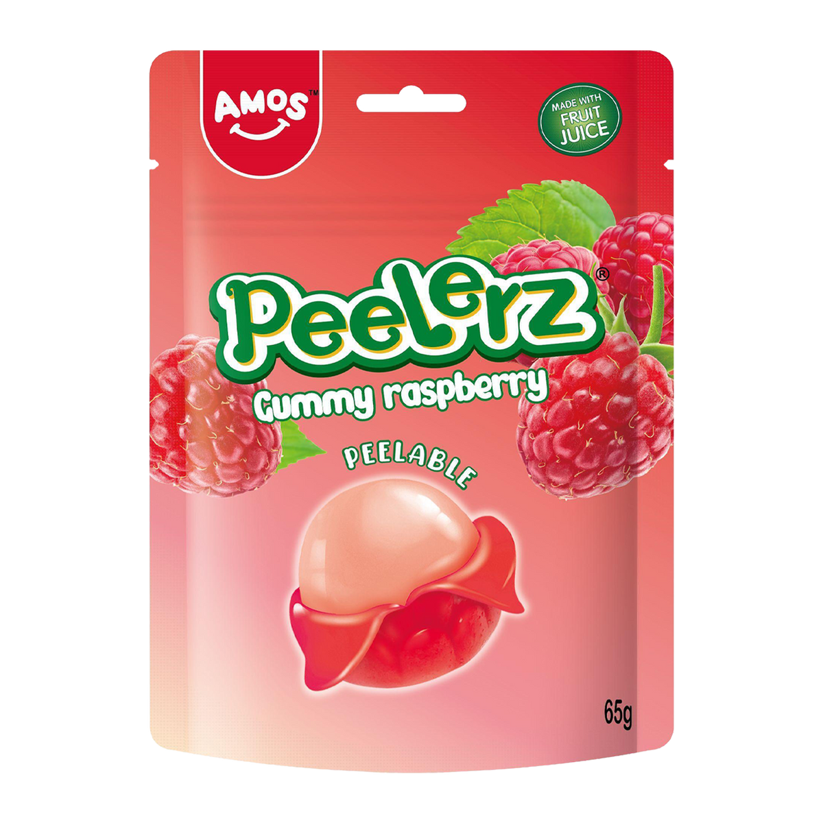 Желирани бонбони AMOS Peelerz Gummy Малина 65гр