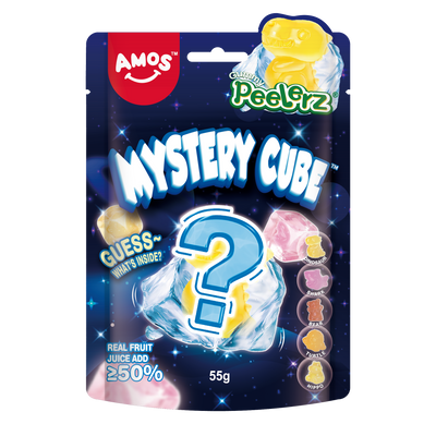 Желирани бонбони AMOS Peelerz Gummy Mystery cube 55гр