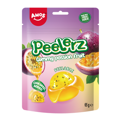 Желирани бонбони AMOS Peelerz Gummy Маракуя 65гр