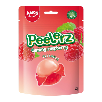 Желирани бонбони AMOS Peelerz Gummy Малина 65гр